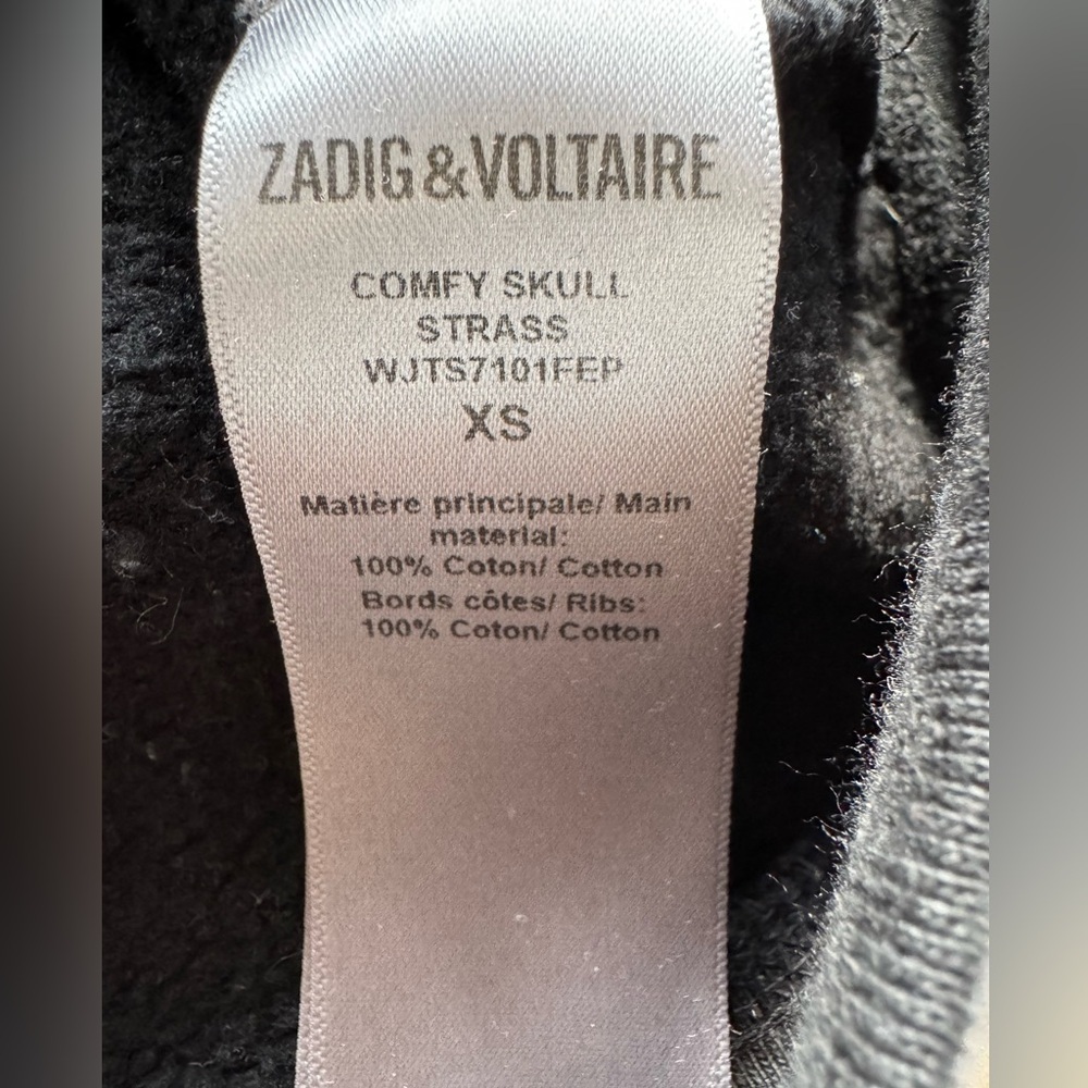 NWOT Zadig & Voltaire Comfy Skull Strass Hoodie XS - Picture 7 of 7
